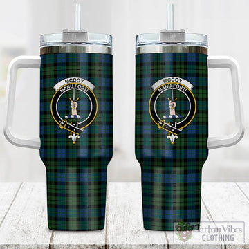 McCoy Tartan and Family Crest Tumbler with Handle