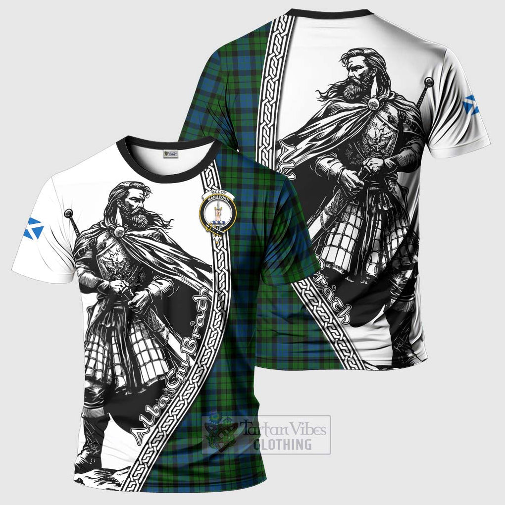McCoy Tartan Clan Crest T-Shirt with Highlander Warrior Celtic Style Kid's Shirt - Tartan Vibes Clothing