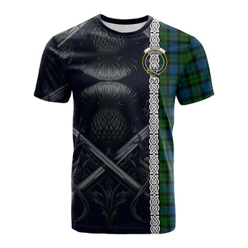 Tartan Vibes Clothing McCoy Tartan Cotton T-shirt with Family Crest Cross Sword Thistle Celtic Vibes