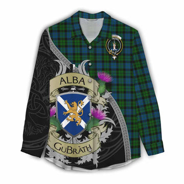 McCoy Tartan Family Crest Women's Casual Shirt Lion Rampant Royal Thistle Shield Celtic Inspired Female - Tartan Vibes Clothing