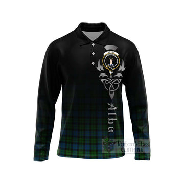 McCoy Tartan Long Sleeve Polo Shirt Featuring Alba Gu Brath Family Crest Celtic Inspired Unisex - Tartan Vibes Clothing