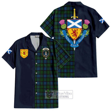 McCoy Tartan Hawaiian Shirt Alba with Scottish Lion Royal Arm Half Style Kid - Tartan Vibes Clothing