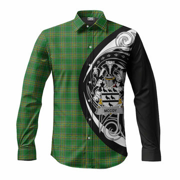 Tartan Vibes Clothing McCoy Irish Clan Long Sleeve Button Shirt Celtic Circle Style