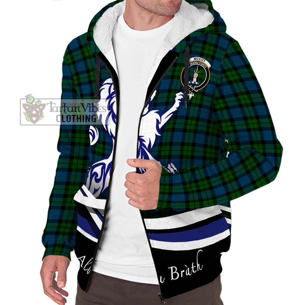 McCoy Tartan Sherpa Hoodie with Alba Gu Brath Regal Lion Emblem Unisex S - Tartan Vibes Clothing
