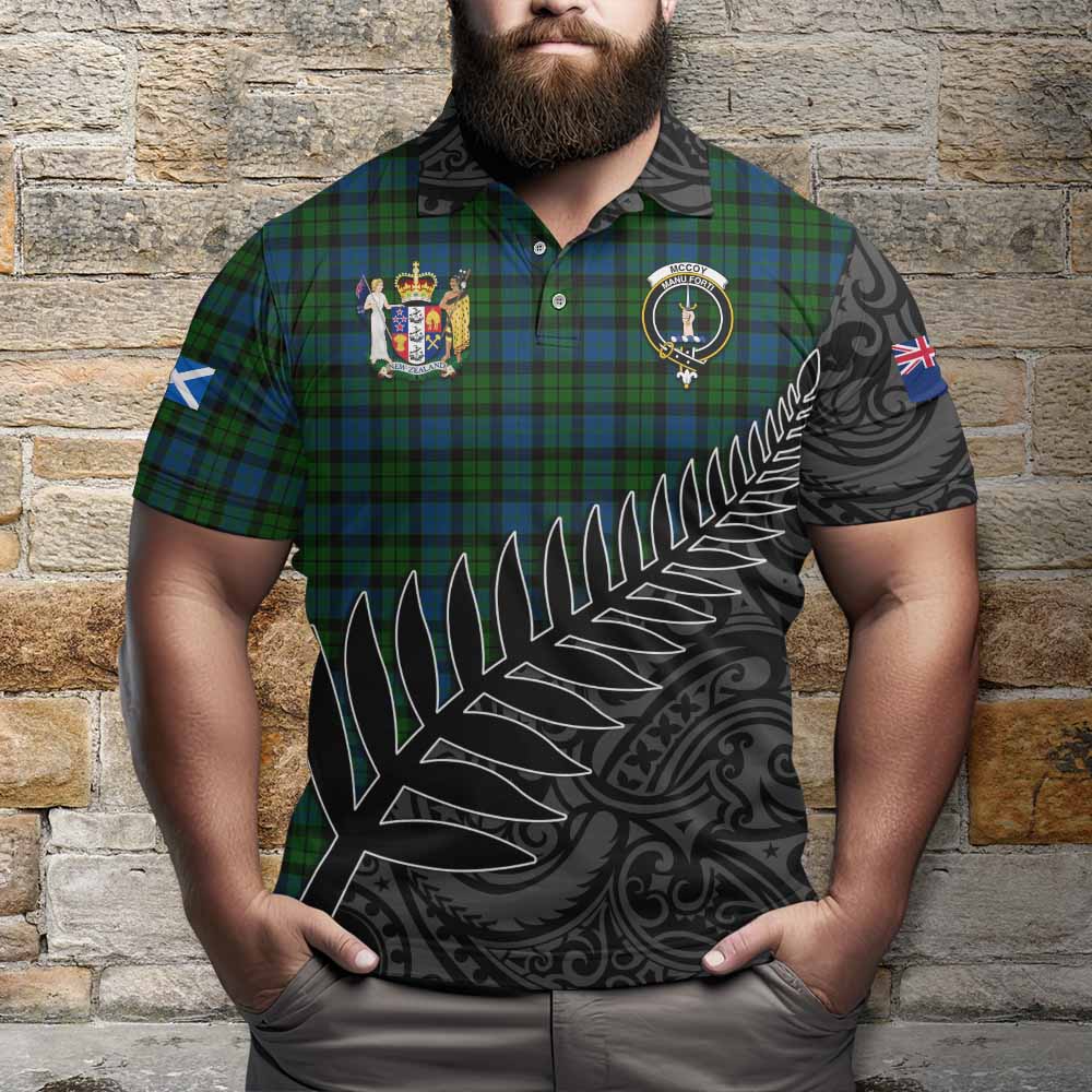 McCoy Crest Tartan Polo Shirt with New Zealand Silver Fern Half Style