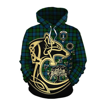 McCoy Tartan Cotton Hoodie with Family Crest Celtic Wolf Style Pullover Hoodie XS - Tartan Vibes Clothing