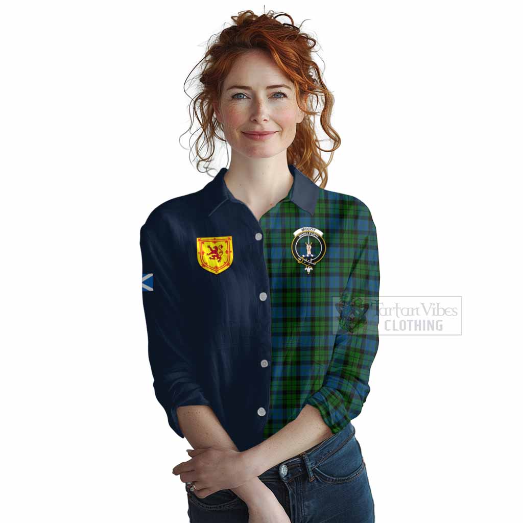 McCoy Tartan Women's Casual Shirt Alba with Scottish Lion Royal Arm Half Style Female - Tartan Vibes Clothing