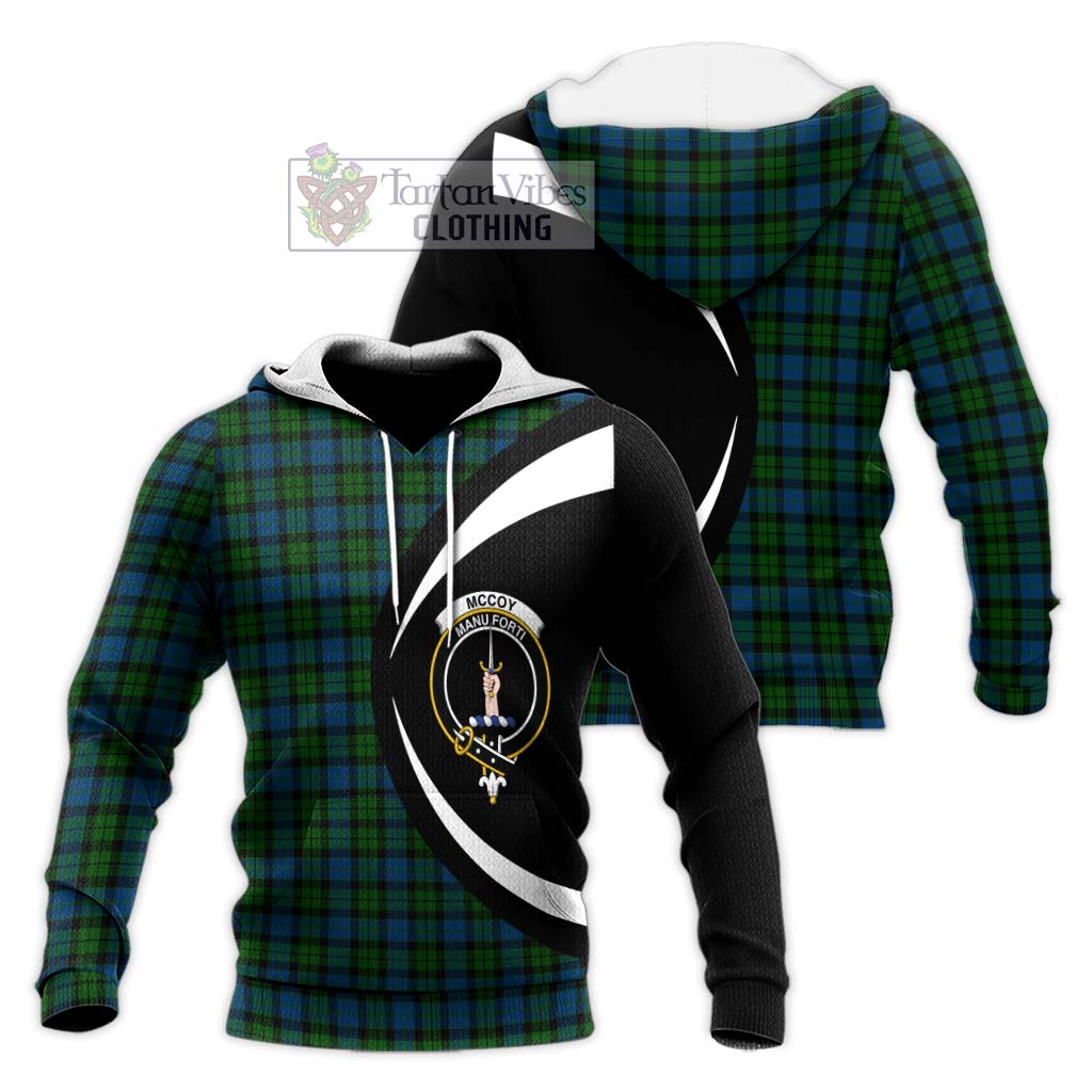 McCoy Tartan Knitted Hoodie with Family Crest Circle Style Unisex Knitted Pullover Hoodie - Tartan Vibes Clothing