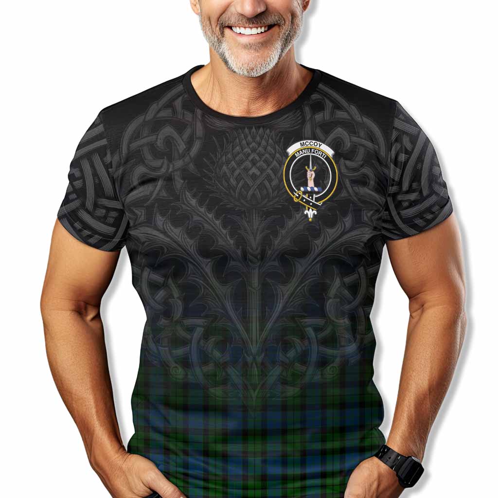 McCoy Tartan T-Shirt with Family Crest Celtic Thistle Vibes Kid's Shirt - Tartan Vibes Clothing