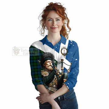 McCoy Tartan Women's Casual Shirt with Family Crest Scottish Bagpiper Vibes Female - Tartan Vibes Clothing