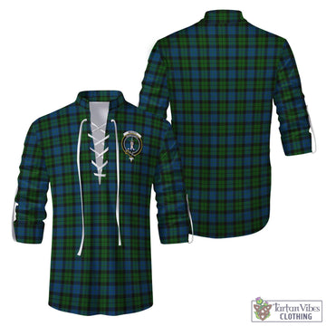 McCoy Tartan Men's Scottish Traditional Jacobite Ghillie Kilt Shirt with Family Crest