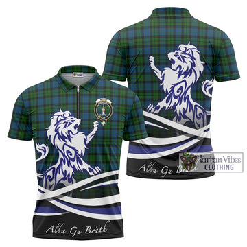 McCoy Tartan Zipper Polo Shirt with Alba Gu Brath Regal Lion Emblem Unisex - Tartan Vibes Clothing