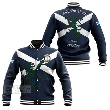 McCoy Tartan Lion Rampant Baseball Jacket Proudly Display Your Heritage with Alba Gu Brath and Clan Name Unisex - Tartan Vibes Clothing