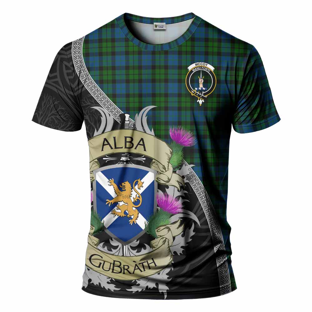 McCoy Tartan Family Crest T-Shirt Lion Rampant Royal Thistle Shield Celtic Inspired Kid's Shirt - Tartan Vibes Clothing