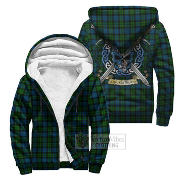 McCoy Tartan Sherpa Hoodie with Family Crest Celtic Skull Style Unisex S - Tartan Vibes Clothing