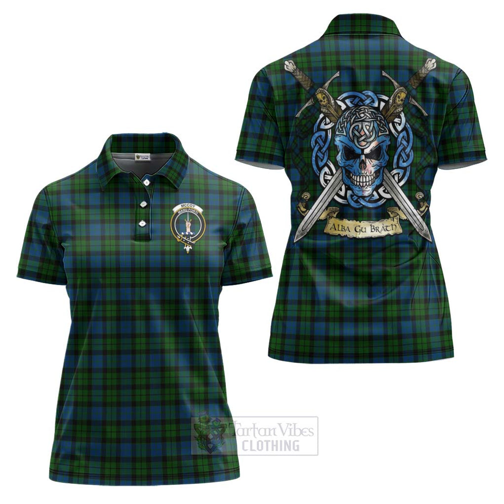 McCoy Tartan Women's Polo Shirt with Family Crest Celtic Skull Style Women - Tartan Vibes Clothing