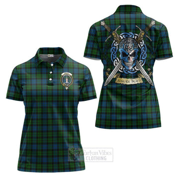 McCoy Tartan Women's Polo Shirt with Family Crest Celtic Skull Style Women - Tartan Vibes Clothing