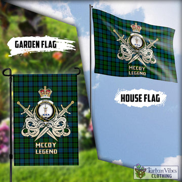 McCoy Tartan Flag with Clan Crest and the Golden Sword of Courageous Legacy
