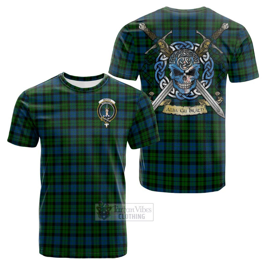 McCoy Tartan Cotton T-shirt with Family Crest Celtic Skull Style Kid's Shirt - Tartan Vibes Clothing