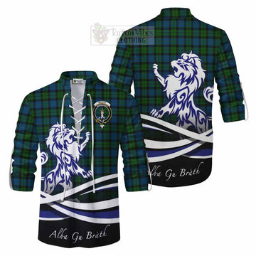McCoy Tartan Ghillie Kilt Shirt with Alba Gu Brath Regal Lion Emblem Men - Tartan Vibes Clothing