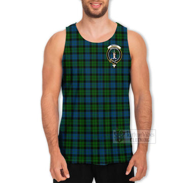 McCoy Tartan Men's Tank Top with Family Crest and Bearded Skull Holding Bottles of Whiskey - Tartan Vibes Clothing