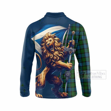 McCoy Tartan Family Crest Long Sleeve Polo Shirt with Scottish Majestic Lion - Tartan Vibes Clothing