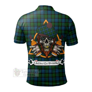 McCoy Tartan Polo Shirt with Family Crest and Bearded Skull Holding Bottles of Whiskey - Tartan Vibes Clothing