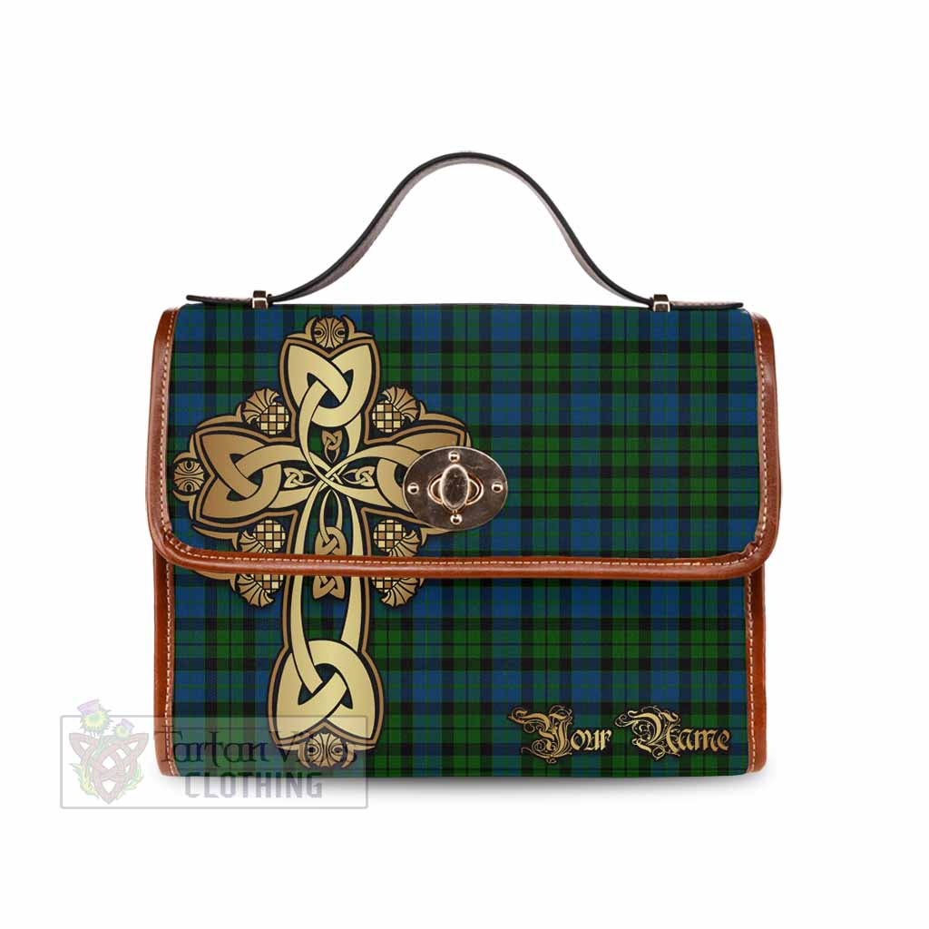 Tartan Vibes Clothing McCoy Tartan Waterproof Canvas Bag Golden Thistle Celtic Cross Style