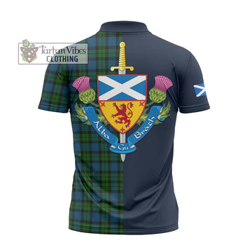 McCoy Tartan Zipper Polo Shirt Alba with Scottish Lion Royal Arm Half Style - Tartan Vibes Clothing