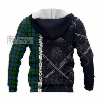 McCoy Tartan Knitted Hoodie with Family Crest Cross Sword Thistle Celtic Vibes - Tartan Vibes Clothing