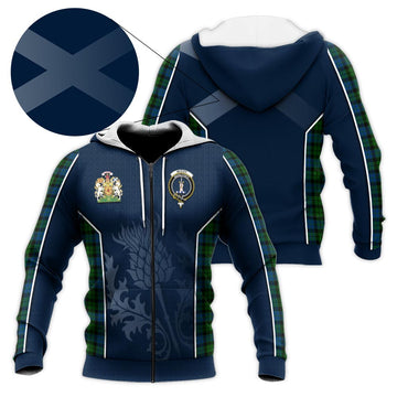 McCoy Tartan Knitted Hoodie with Family Crest and Scottish Thistle Vibes Sport Style