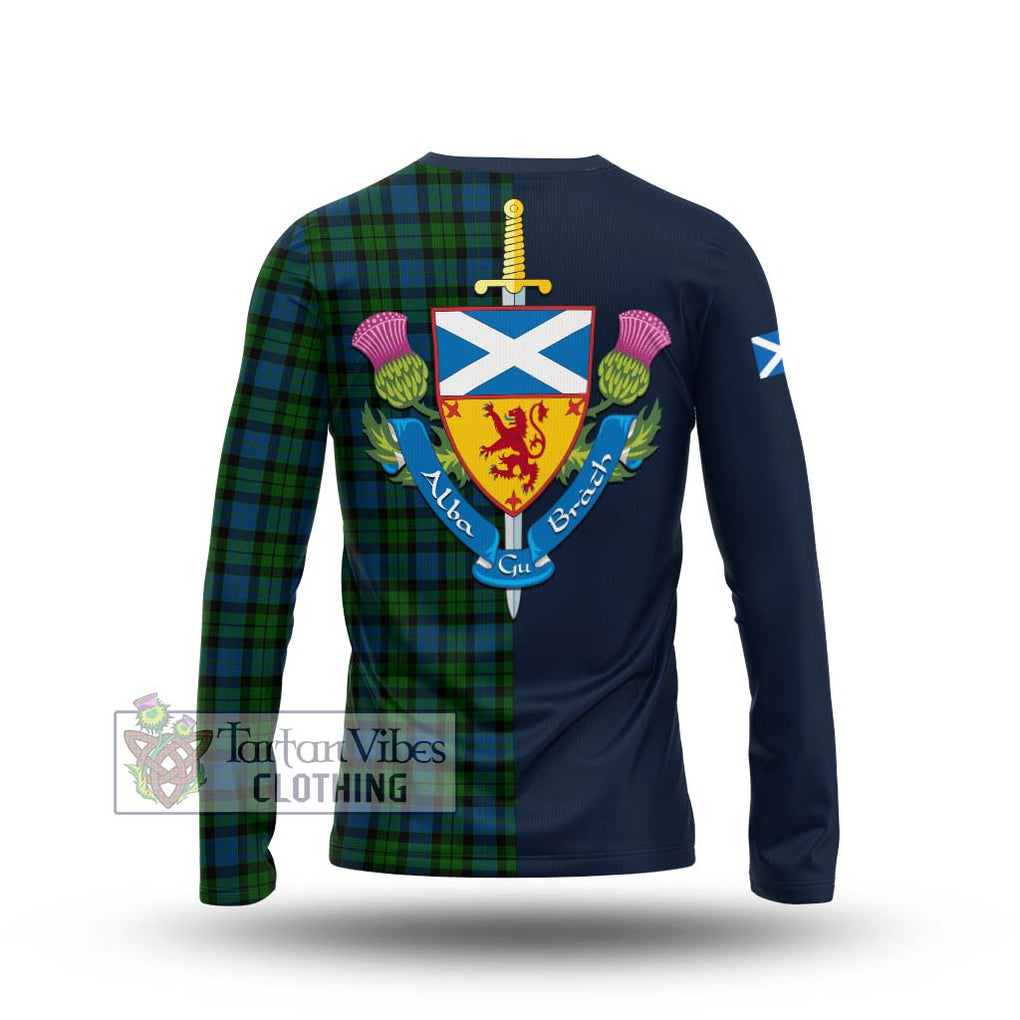 McCoy Tartan Long Sleeve T-Shirt Alba with Scottish Lion Royal Arm Half Style - Tartan Vibes Clothing