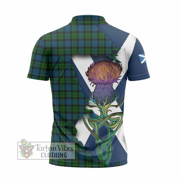 McCoy Tartan Family Crest Zipper Polo Shirt Scottish Thistle Celtic Inspired - Tartan Vibes Clothing