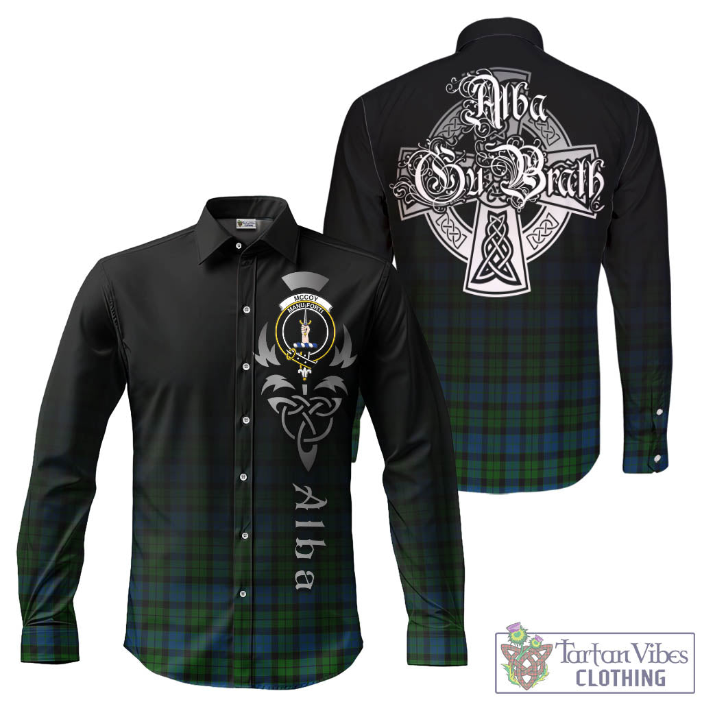 McCoy Tartan Long Sleeve Button Up Featuring Alba Gu Brath Family Crest Celtic Inspired - Tartan Vibes Clothing