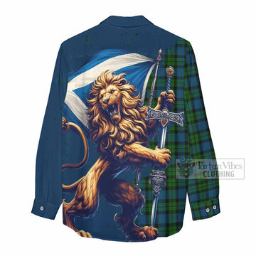 McCoy Tartan Family Crest Women's Casual Shirt with Scottish Majestic Lion - Tartan Vibes Clothing