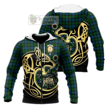 McCoy Tartan Knitted Hoodie with Family Crest Celtic Wolf Style Unisex Knitted Zip Hoodie - Tartan Vibes Clothing