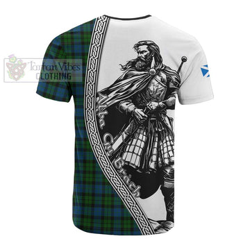 McCoy Tartan Clan Crest Cotton T-shirt with Highlander Warrior Celtic Style