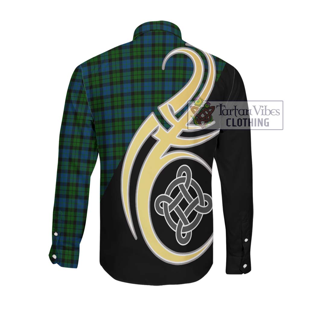 McCoy Tartan Long Sleeve Button Shirt with Family Crest and Celtic Symbol Style Men's Shirt - Tartan Vibes Clothing