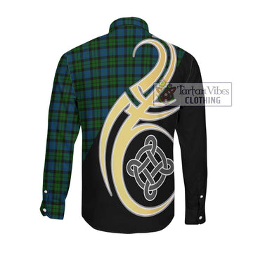 McCoy Tartan Long Sleeve Button Shirt with Family Crest and Celtic Symbol Style Men's Shirt - Tartan Vibes Clothing
