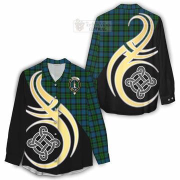 McCoy Tartan Women's Casual Shirt with Family Crest and Celtic Symbol Style - Tartan Vibes Clothing