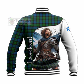 Tartan Vibes Clothing McCoy Crest Tartan Baseball Jacket Inspired by the Freedom of Scottish Warrior