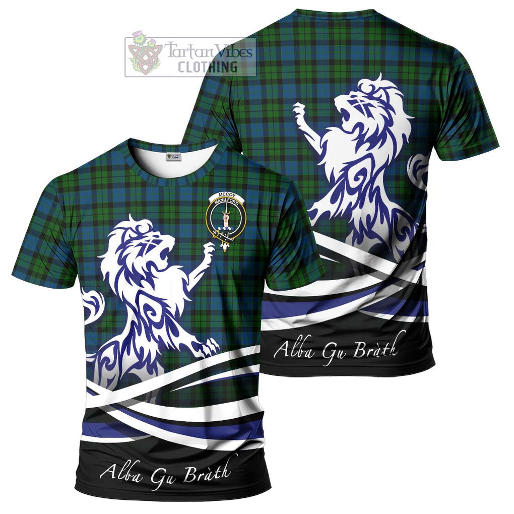 McCoy Tartan Cotton T-shirt with Alba Gu Brath Regal Lion Emblem Women's Shirt - Tartan Vibes Clothing