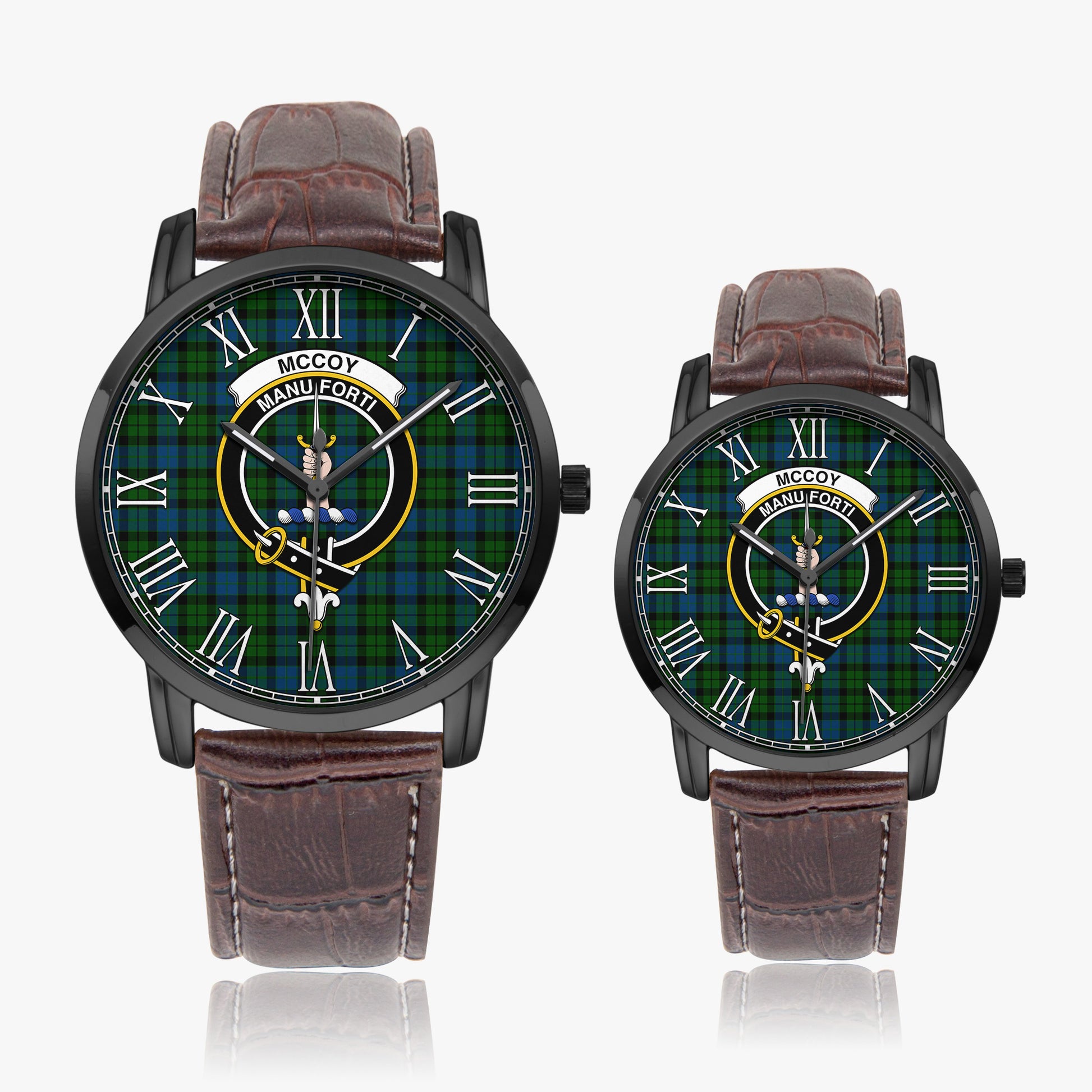 McCoy Tartan Family Crest Leather Strap Quartz Watch - Tartan Vibes Clothing
