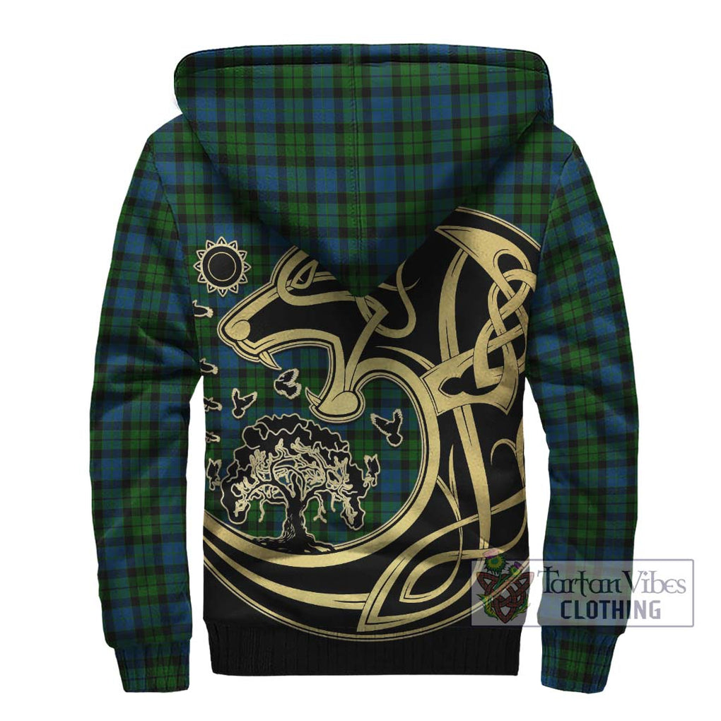 McCoy Tartan Sherpa Hoodie with Family Crest Celtic Wolf Style - Tartan Vibes Clothing