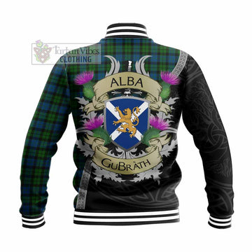 McCoy Tartan Family Crest Baseball Jacket Lion Rampant Royal Thistle Shield Celtic Inspired - Tartan Vibes Clothing