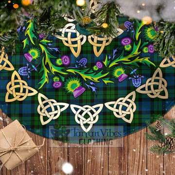 Tartan Vibes Clothing McCoy Tartan Christmas Tree Skirt with Thistle Celtic Knot Style