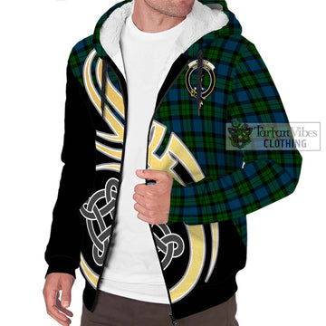 McCoy Tartan Sherpa Hoodie with Family Crest and Celtic Symbol Style - Tartan Vibes Clothing