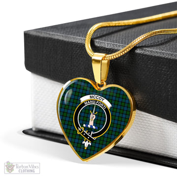 McCoy Tartan Heart Necklace with Family Crest