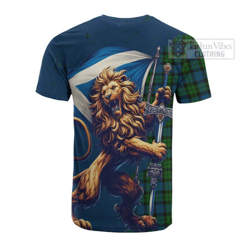 Tartan Vibes Clothing McCoy Tartan Family Crest Cotton T-shirt with Scottish Majestic Lion