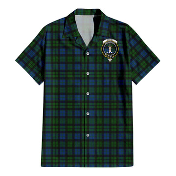 McCoy Tartan Short Sleeve Button Down Shirt with Family Crest
